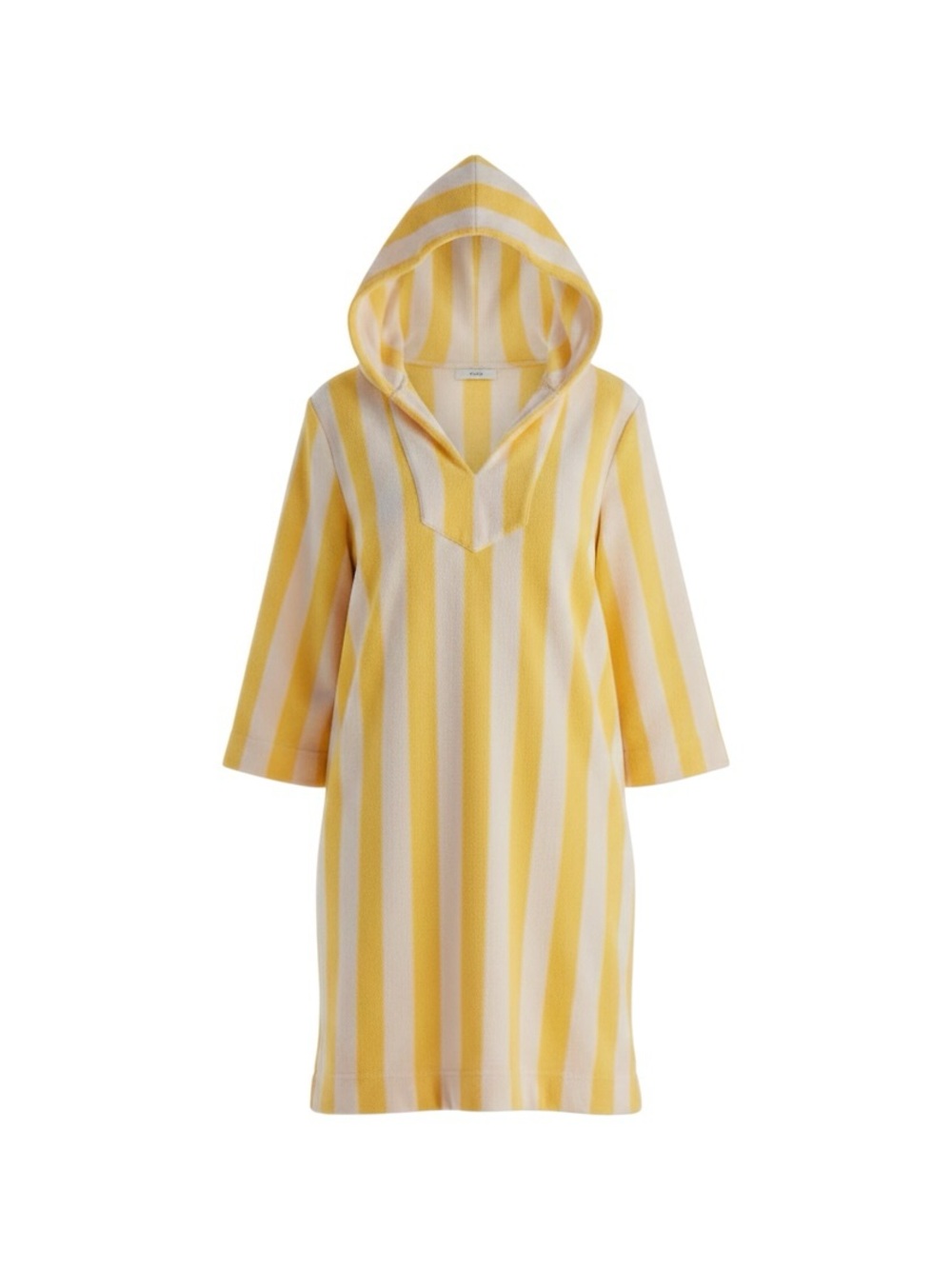 Trovata: Women’s Yellow & White Striped Cover-Up Tunic - Terry Cloth - Picture 2 of 3